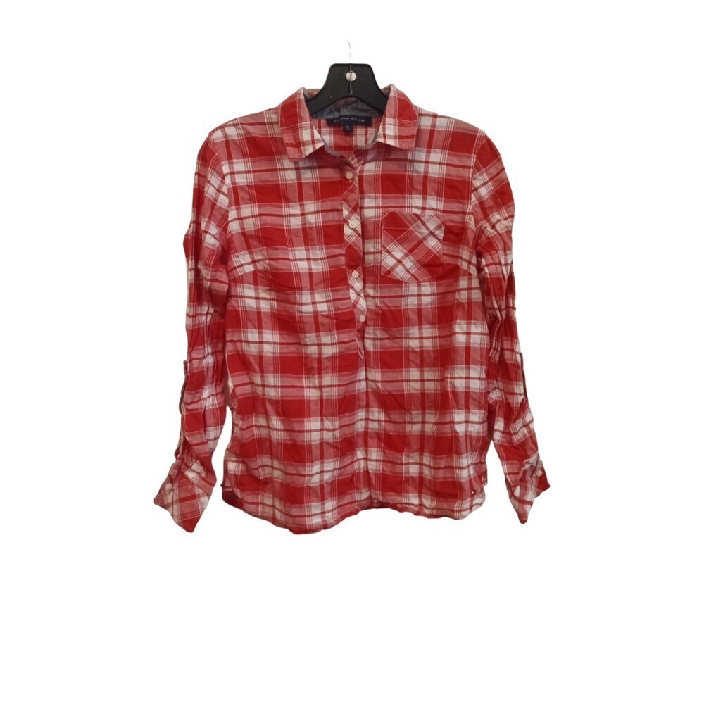 tommy Hilfiger S/P red and white plaid button down